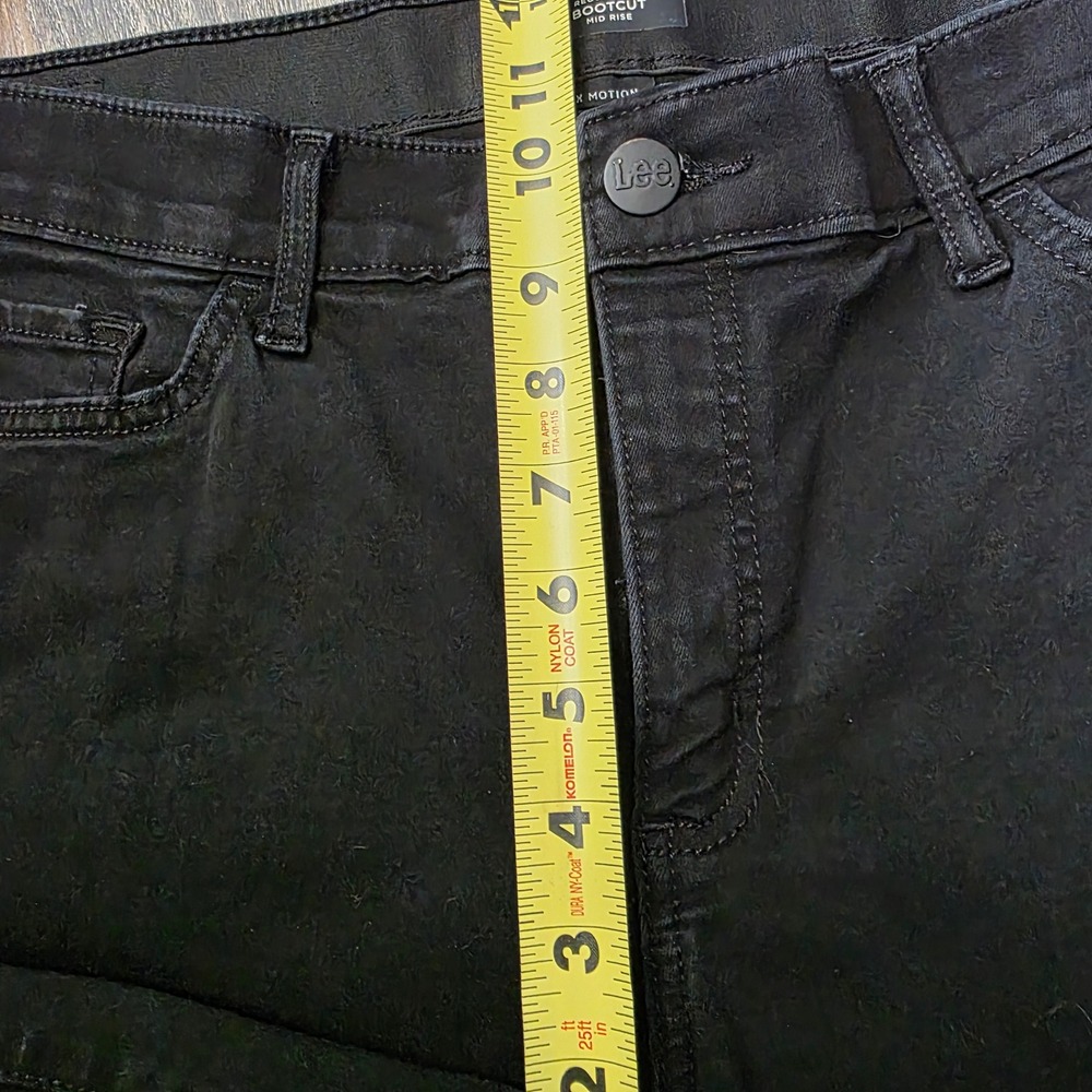 Lee Regular Fit Bootcut Mid Rise Flex Motion Black Jeans Womens 16 Long - Picture 6 of 12